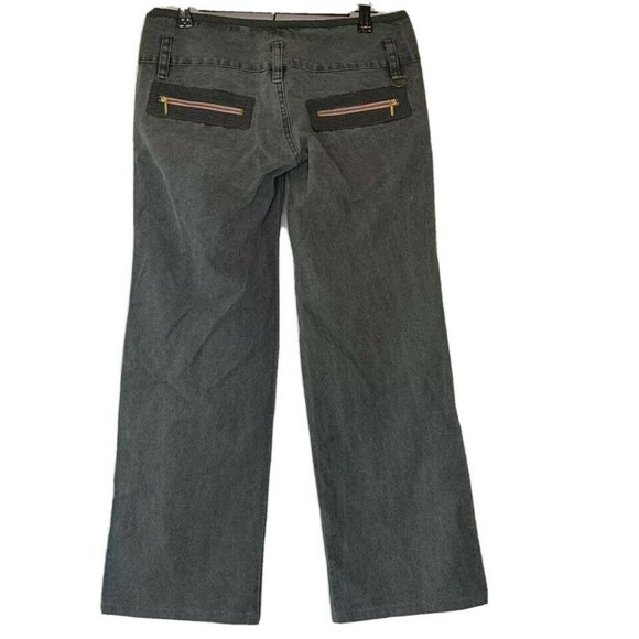 Gentle Fawn Womens Flare Jeans Gray Plaid Zipper 4 - Picture 3 of 7